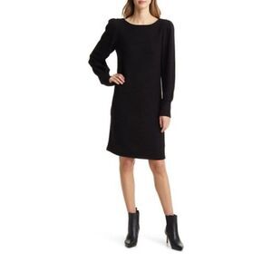 Julia Jordan Puff Sleeve Sweater Dress‎ In Black